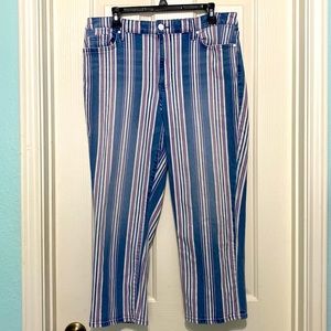 Vintage America stripes Capri jeans size 14/32